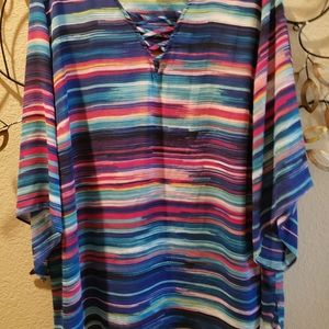 Multi colored plus size blouse